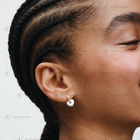 Pandora Heart Open Hoop Earrings - Picture 2 of 4